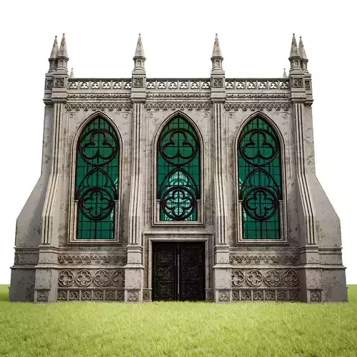 GOTHIC CASTLE BUILDING 16 Low-poly 3D model