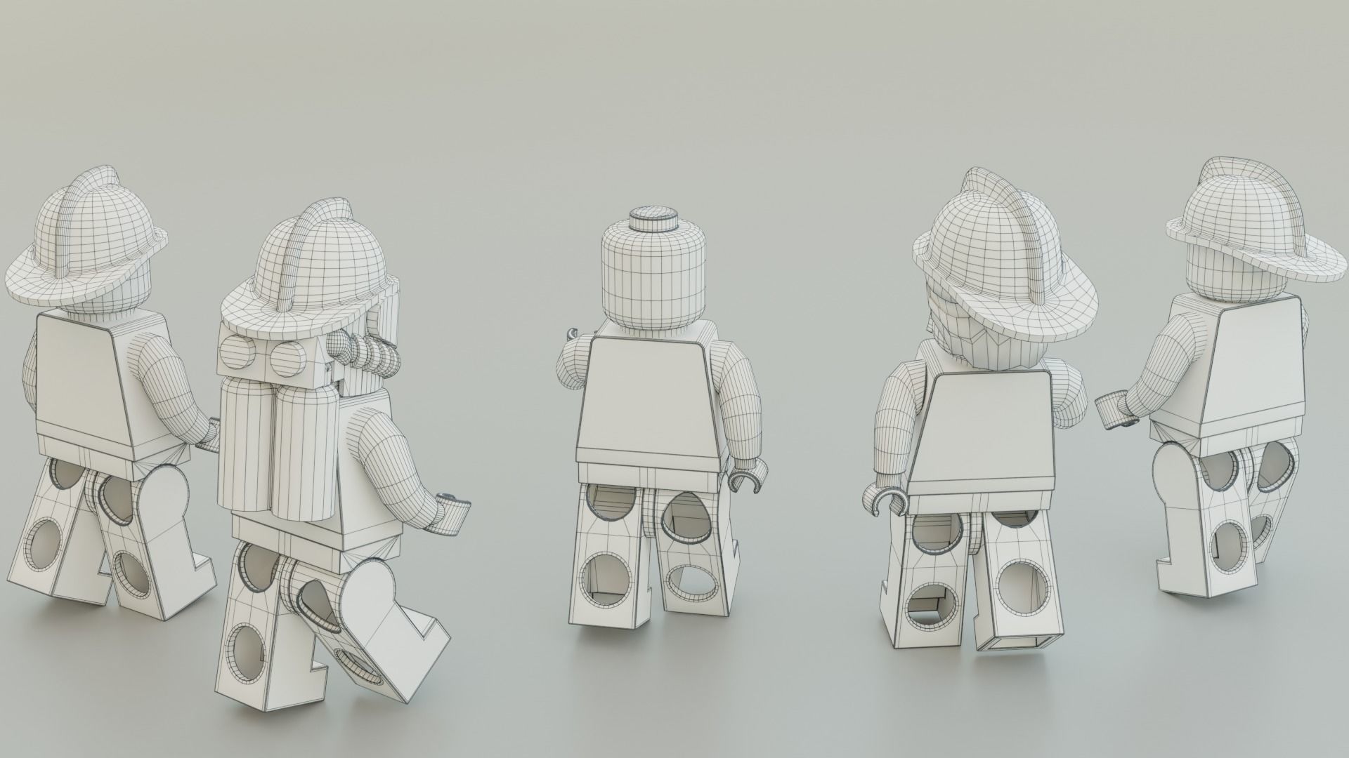 Lego Firetruck with Firefighter Squad  3D model_26