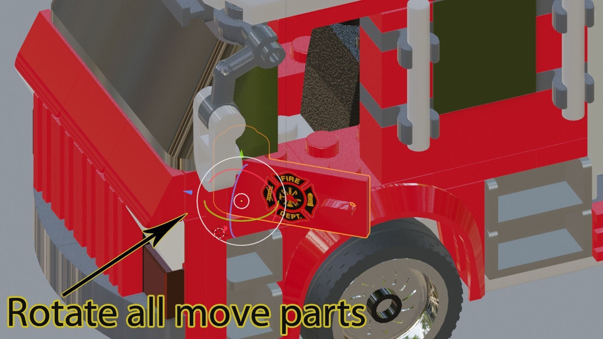 Lego Firetruck with Firefighter Squad  3D model_30