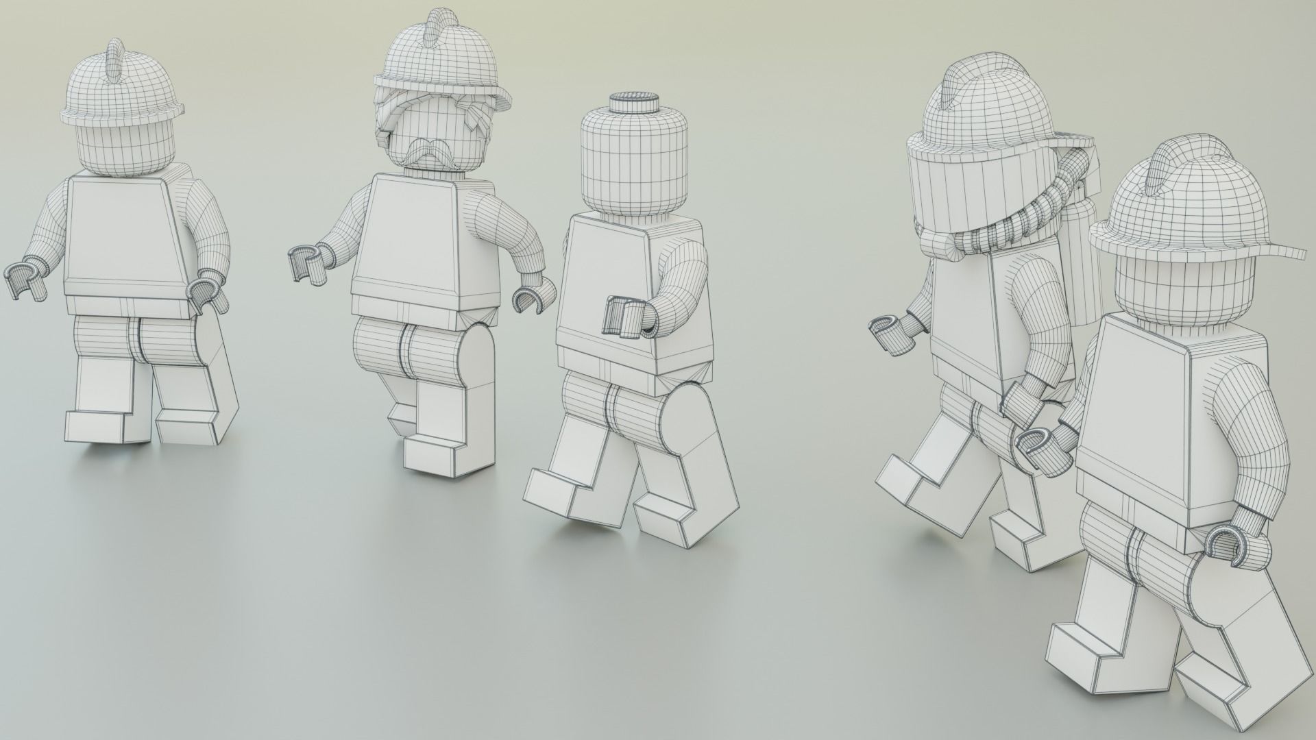 Lego Firetruck with Firefighter Squad  3D model_27