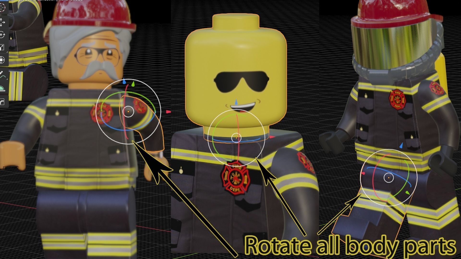 Lego Firetruck with Firefighter Squad  3D model_34
