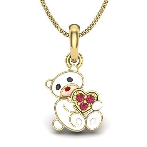 Baby panda with heart pendant 3dm 1render detail 3D print model