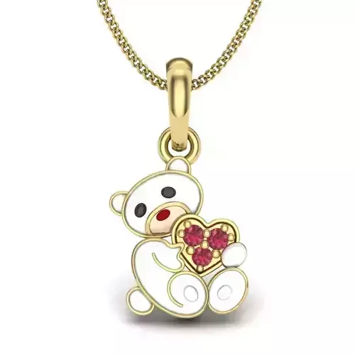 Baby panda with heart pendant 3dm 1render detail 3D print model