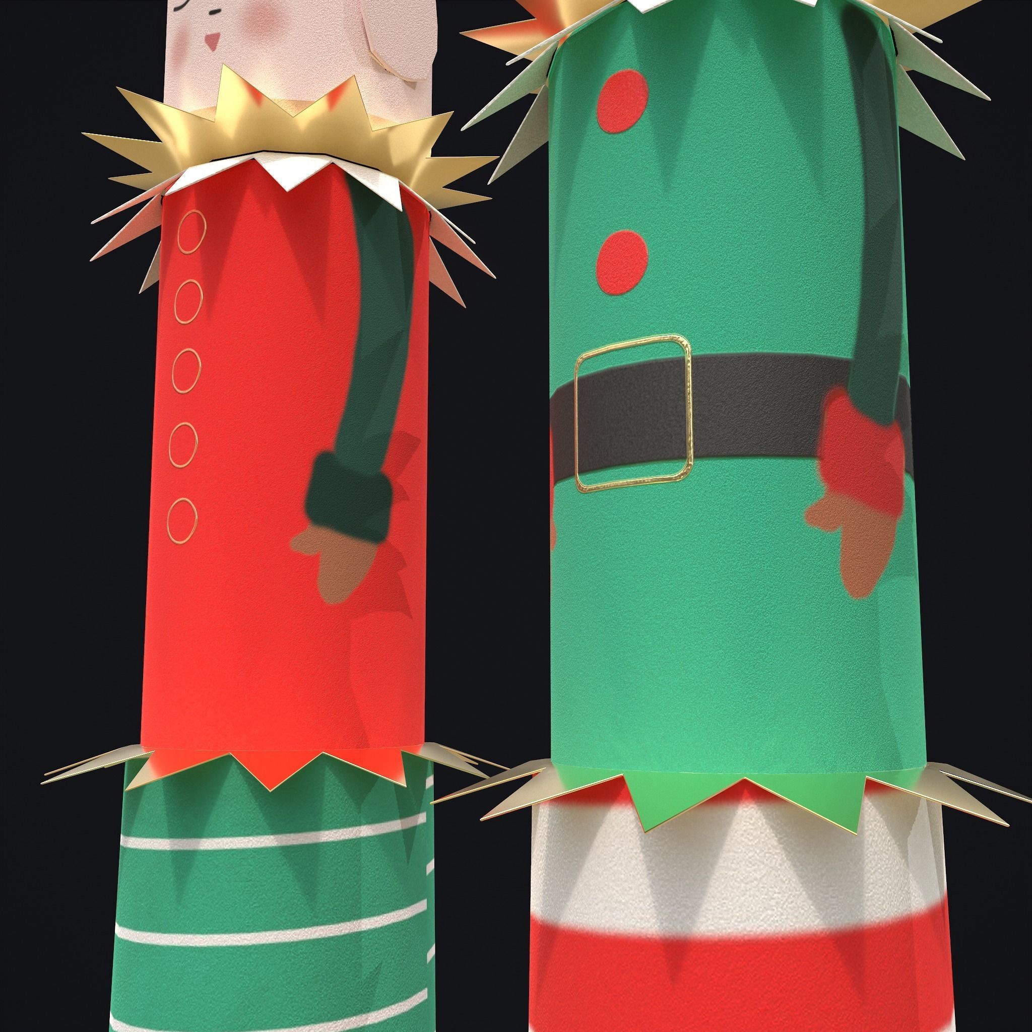 Christmas Crackers Low-poly 3D model_11