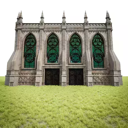 GOTHIC CASTLE BUILDING 17 Low-poly 3D model