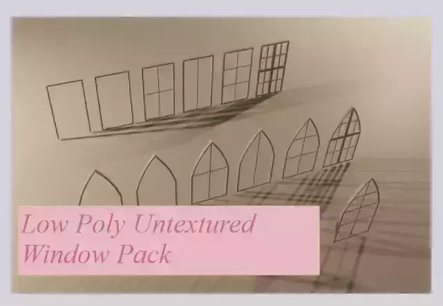 Low Poly Untextured Window Pack
