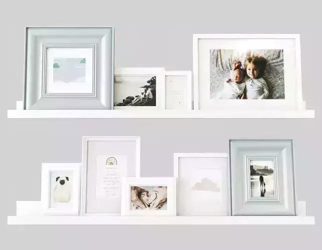 Childrens room paintings on the shelves