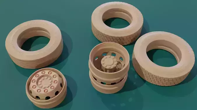 Truck Wheels print ready 3D print model