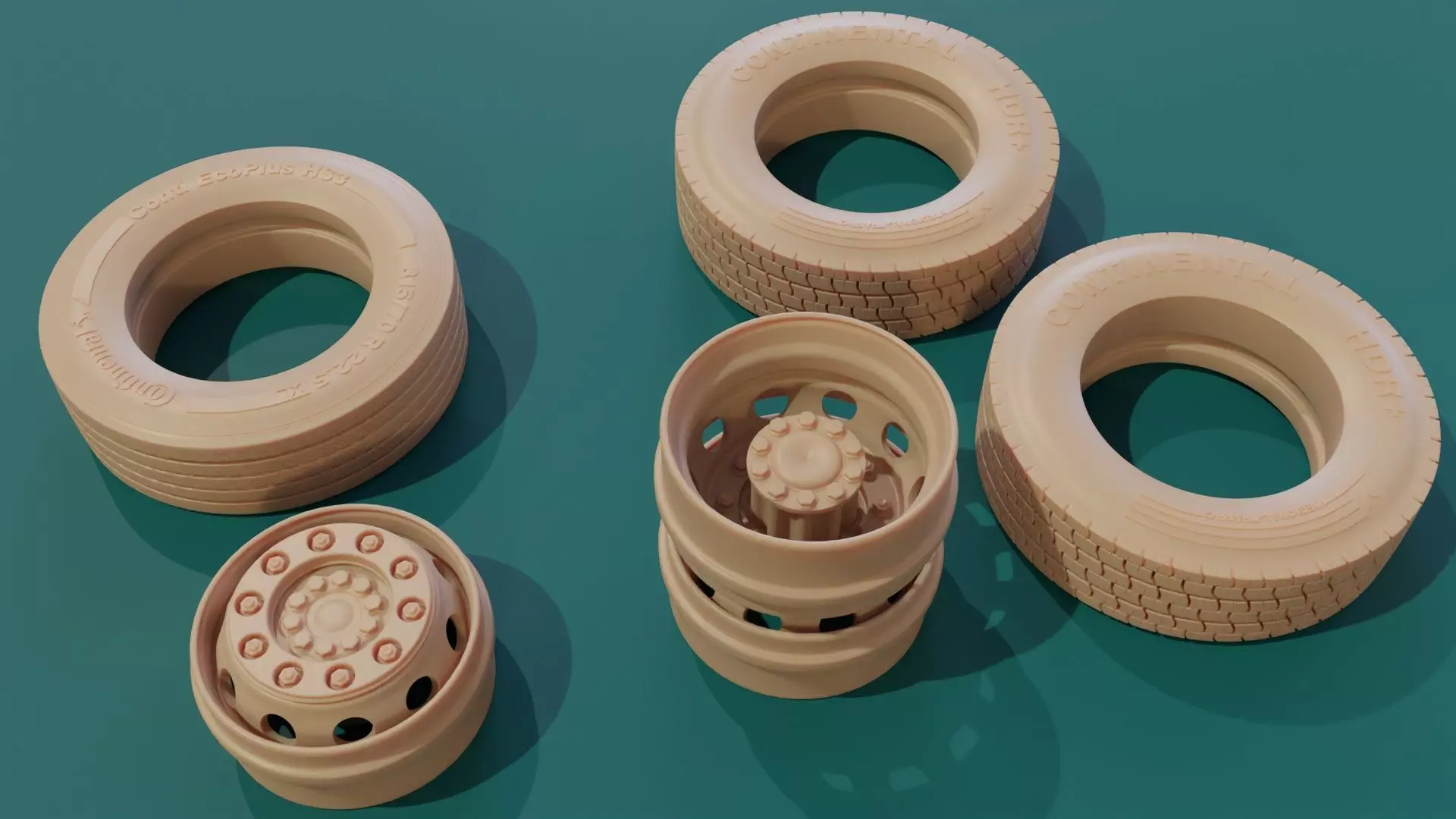 Truck Wheels print ready 3D print model_0