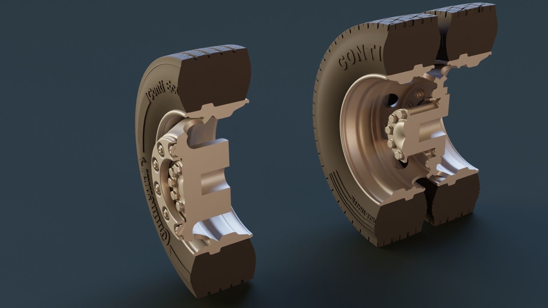 Truck Wheels print ready 3D print model_2