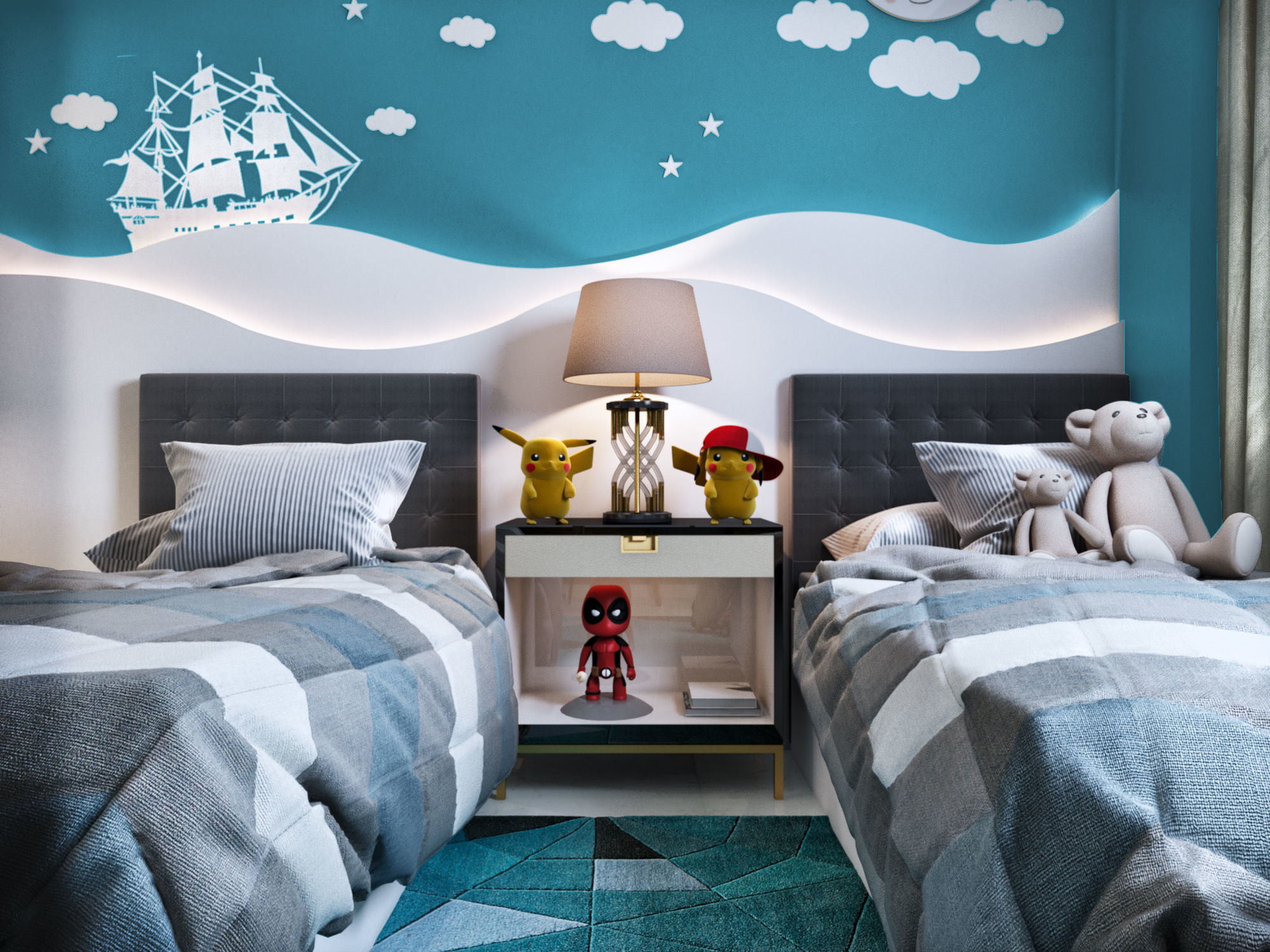 Children Bedroom Interior Design Scene 3D model_5