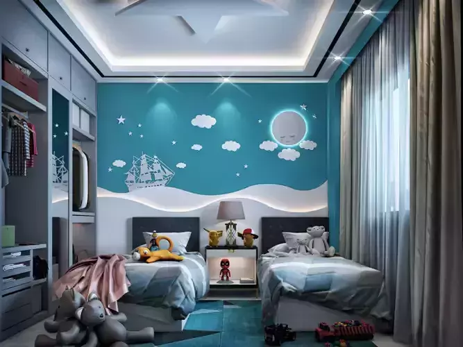 Children Bedroom Interior Design Scene