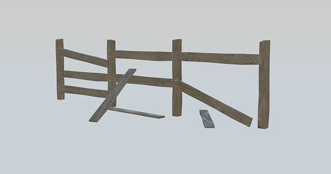 Wood Fence  Free low-poly 3D model