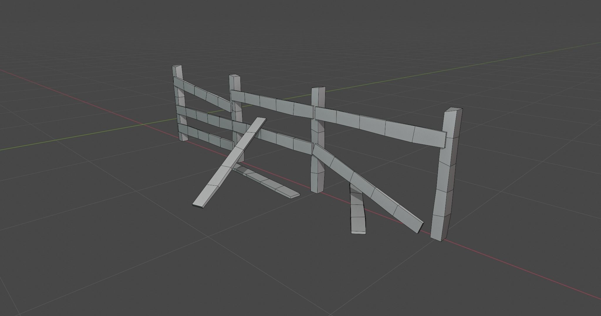 Wood Fence  Free low-poly 3D model_4