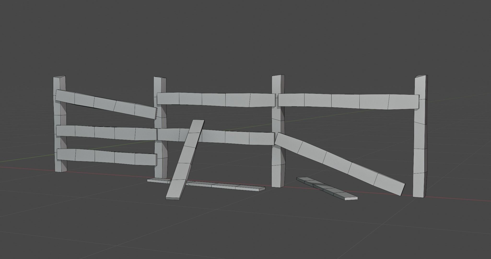 Wood Fence  Free low-poly 3D model_3