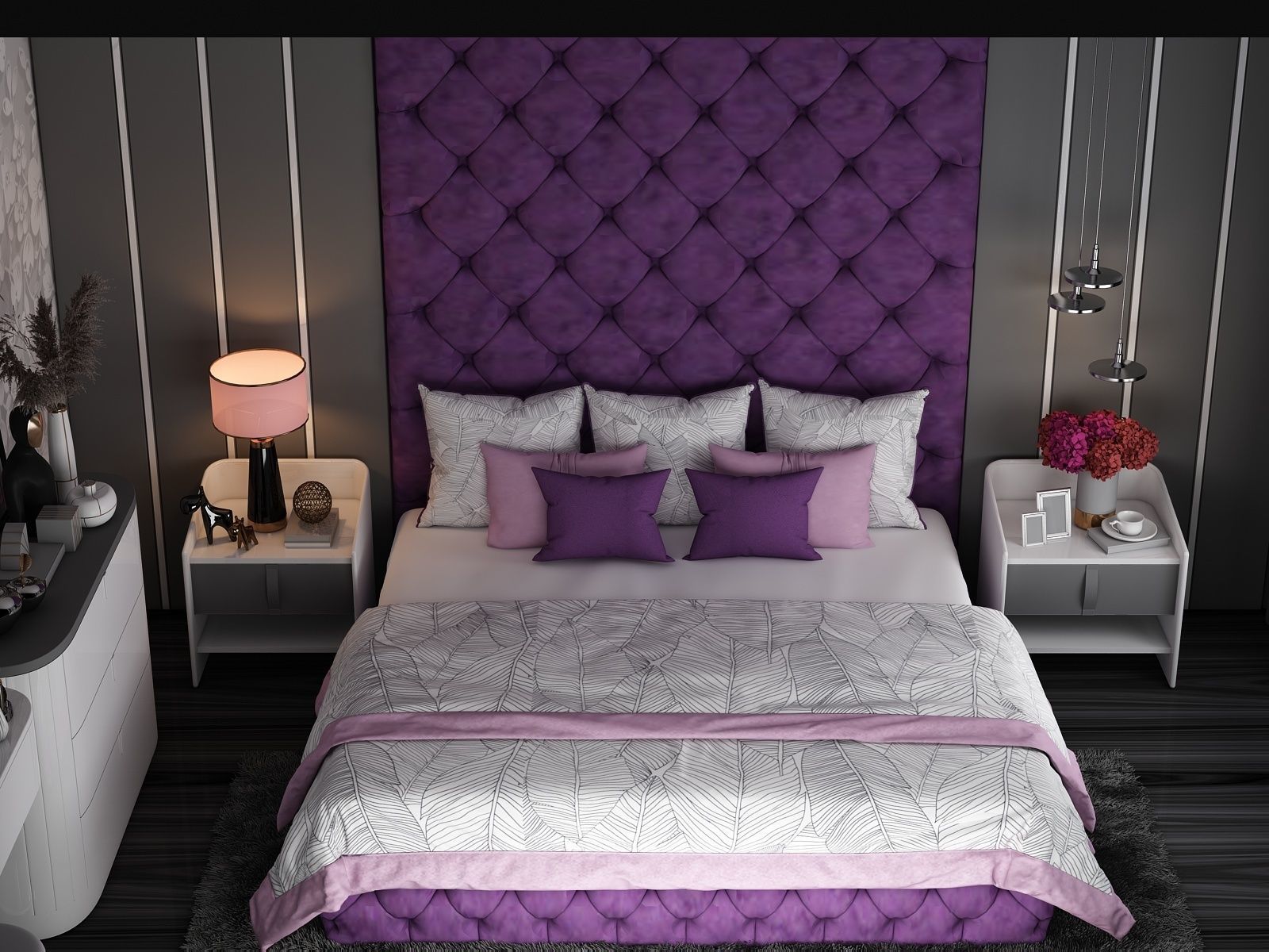 modern bedroom 3D print model_3