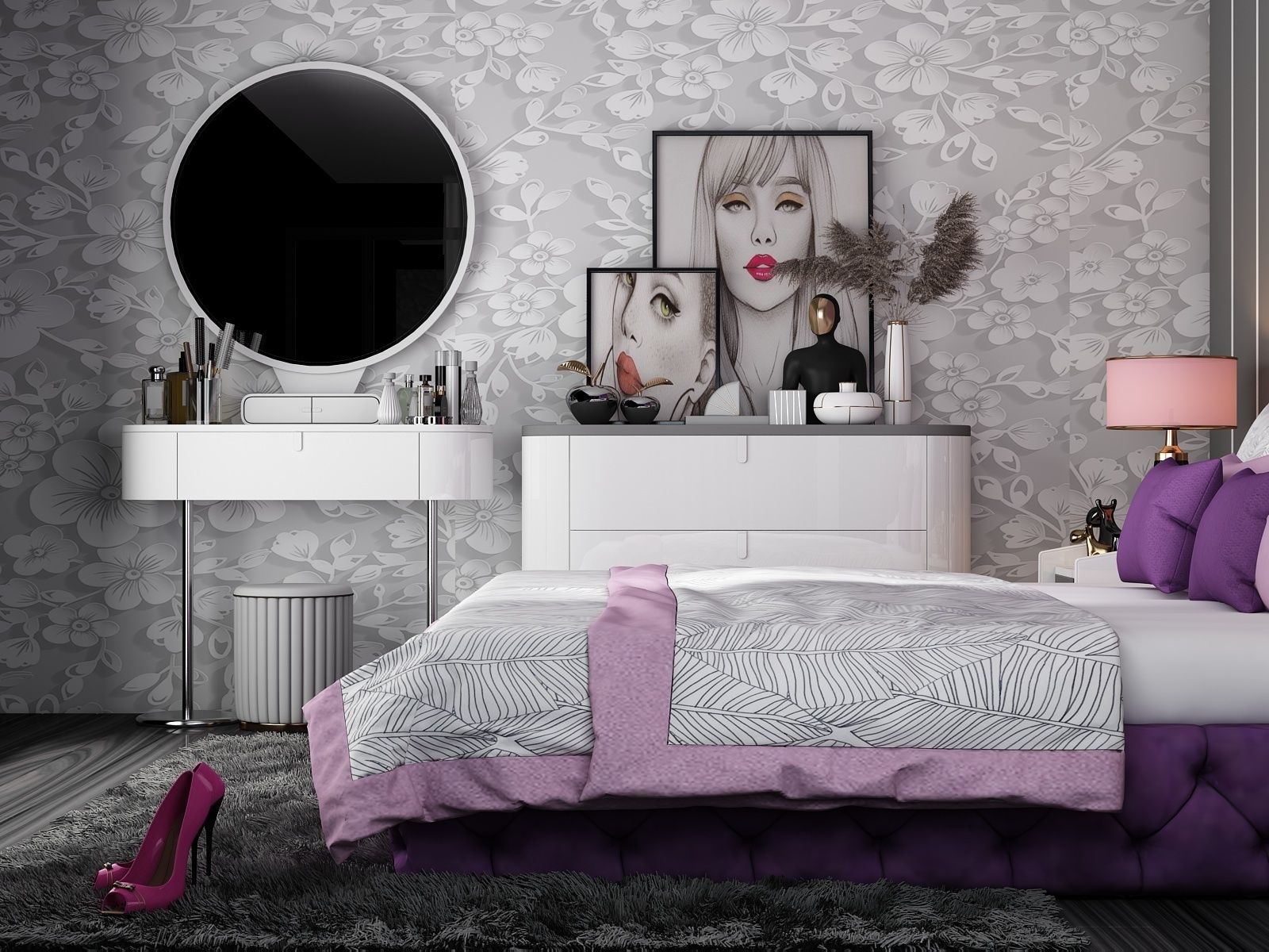 modern bedroom 3D print model_2