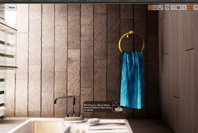 Towel on hanger Free low-poly 3D model