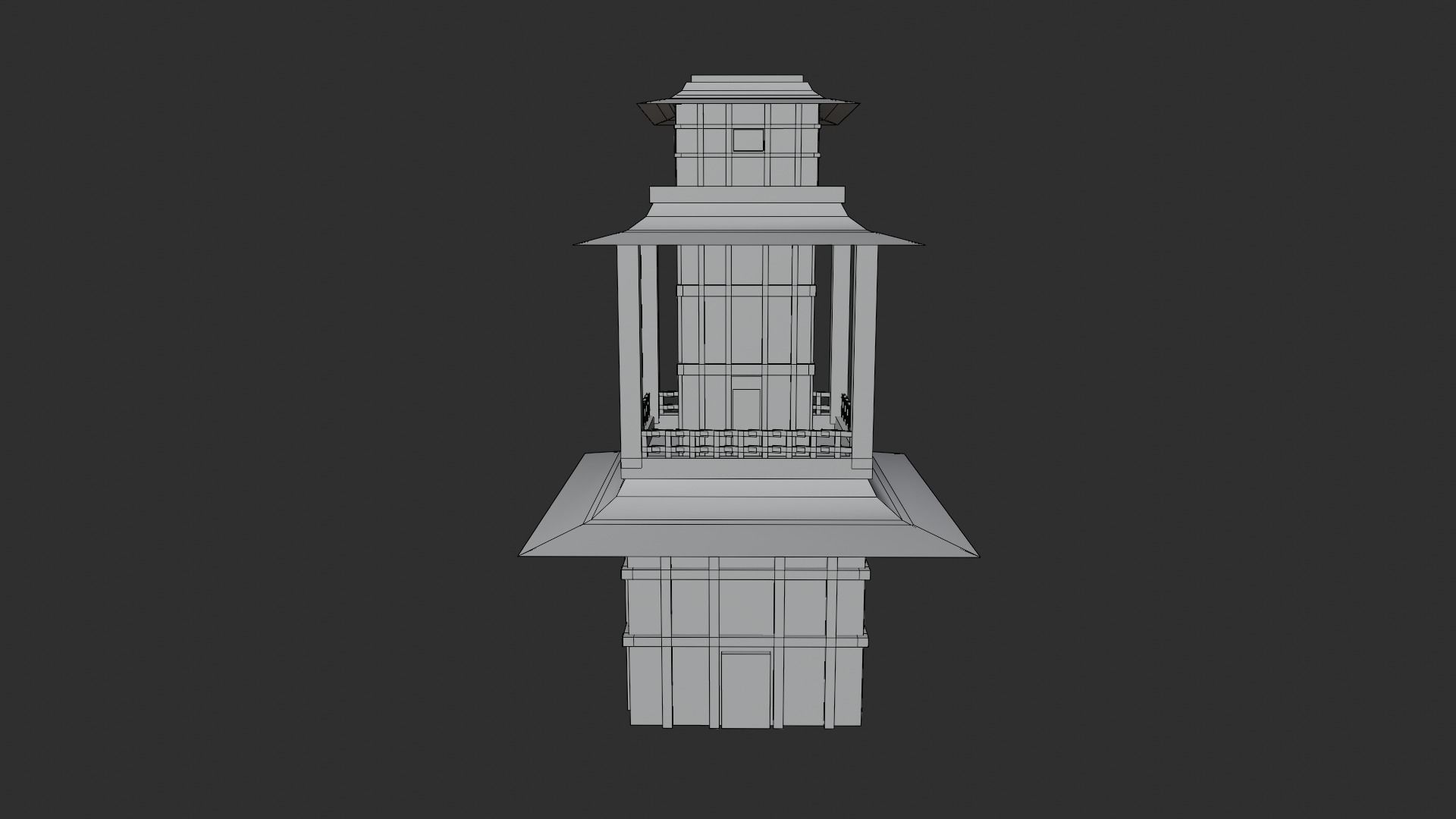 Torri and Temple low poly for videogames Low-poly 3D model_8