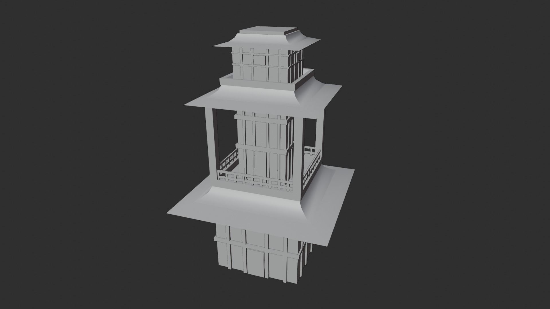 Torri and Temple low poly for videogames Low-poly 3D model_10