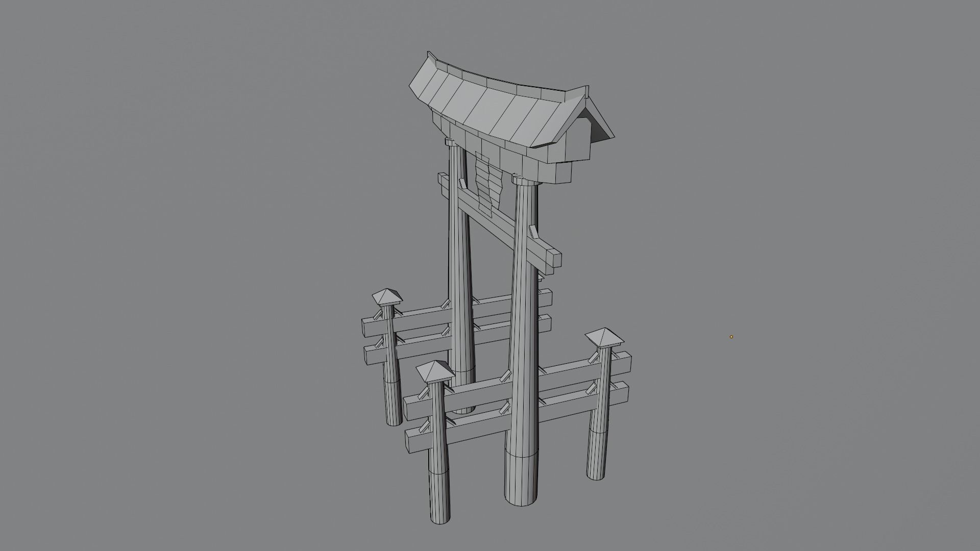 Torri and Temple low poly for videogames Low-poly 3D model_5