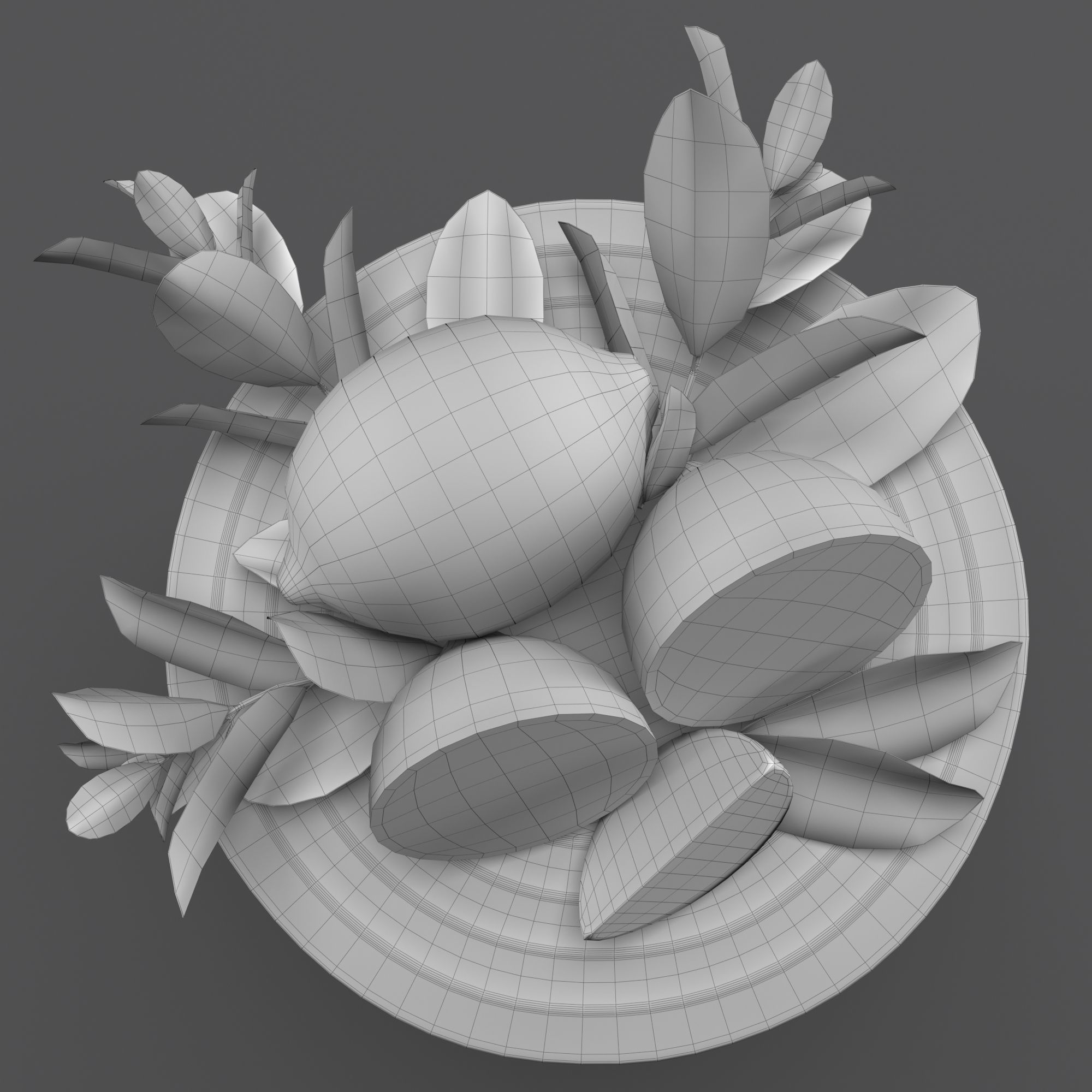 Lemon cake 3D model_7