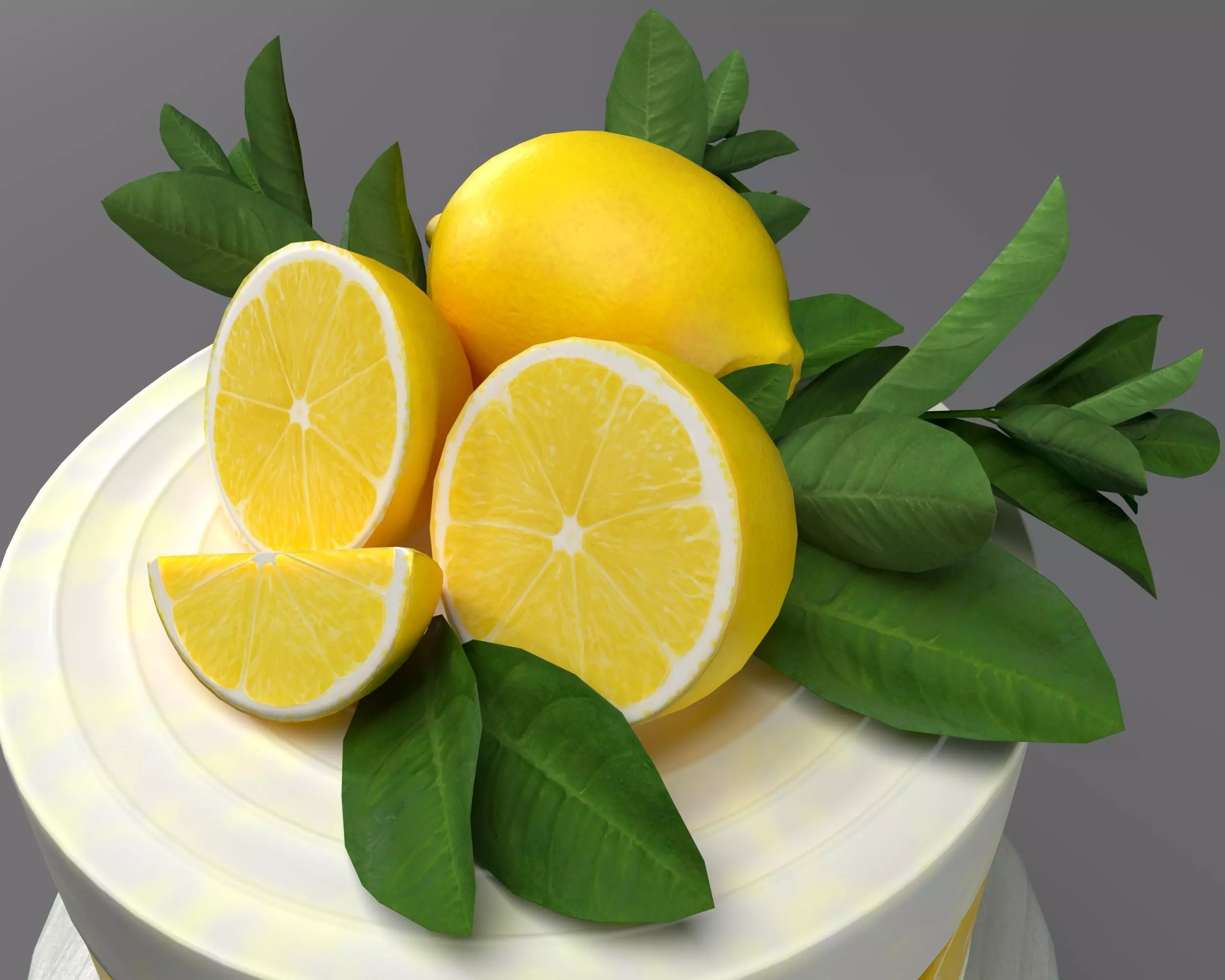Lemon cake 3D model_0