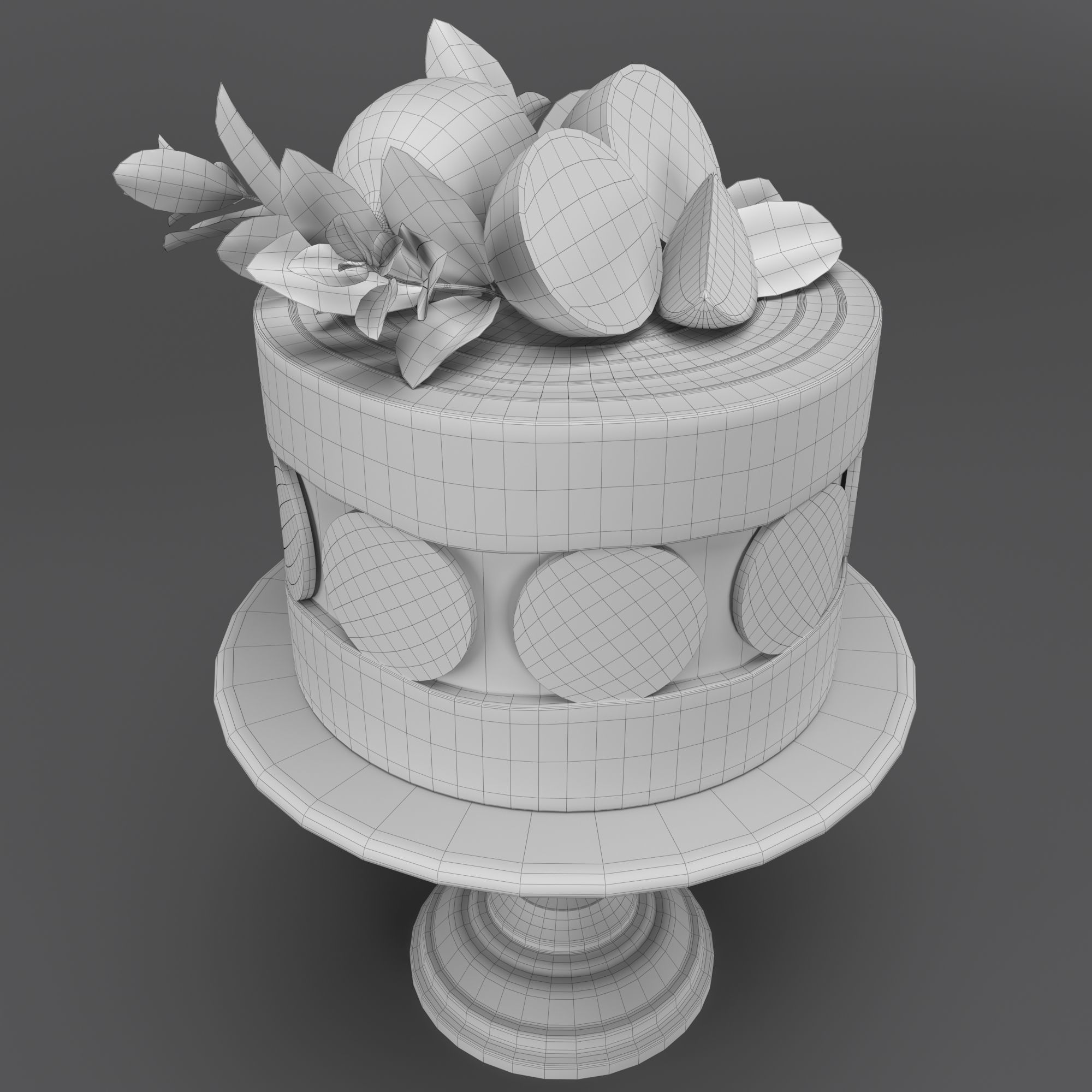 Lemon cake 3D model_8
