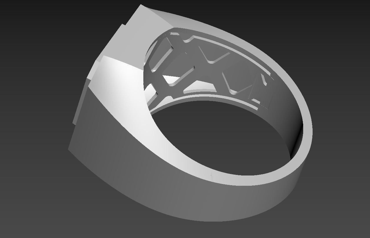 Signet ring 2 3D print model_7