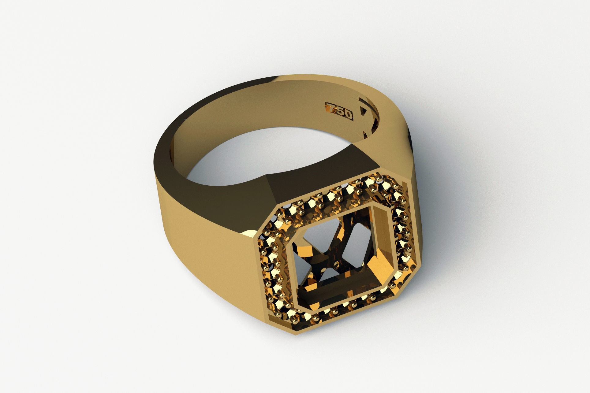 Signet ring 2 3D print model_2