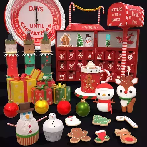 Christmas Decorations Pack  3D Model Collection