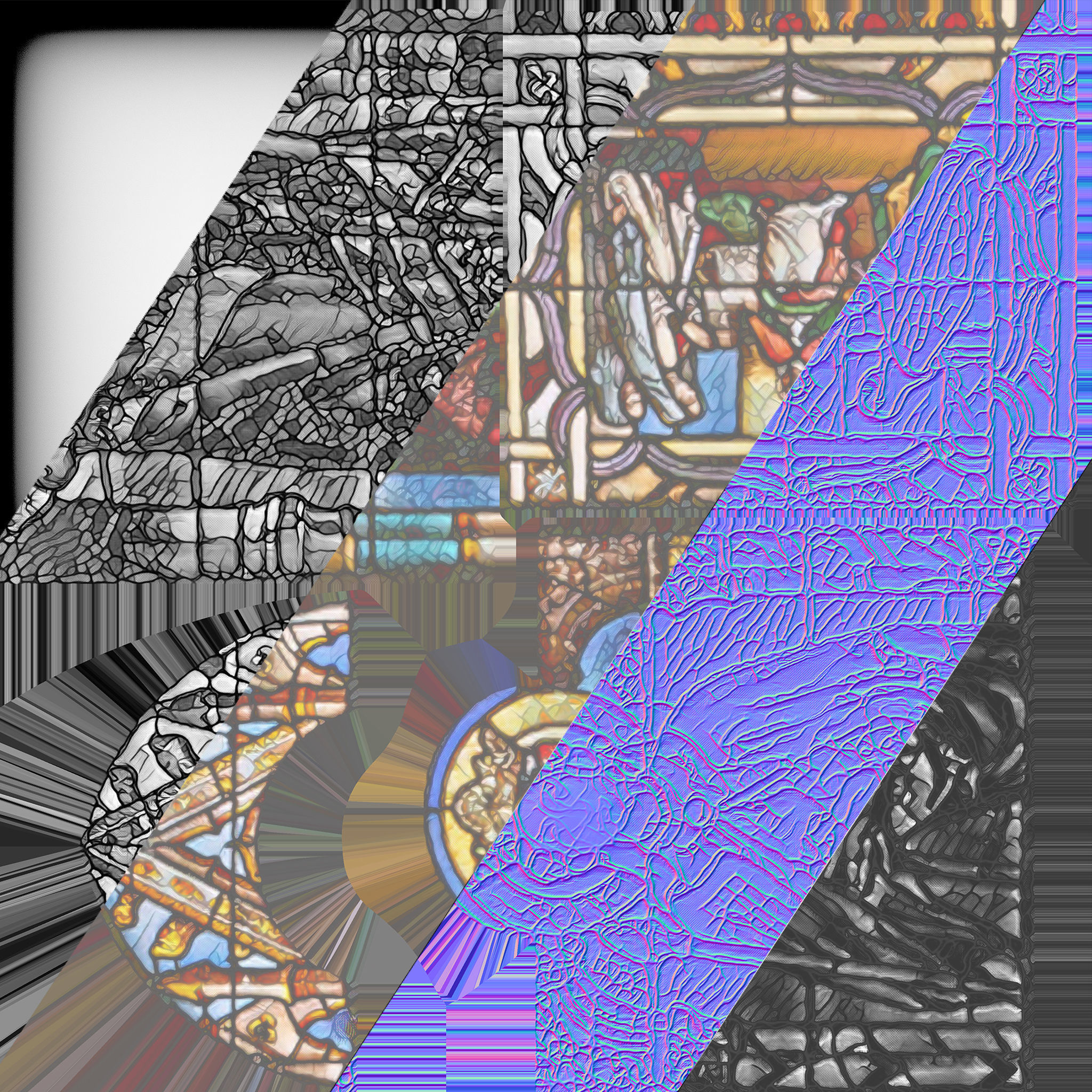 Stained Glass Window Pack Low-poly 3D model_16