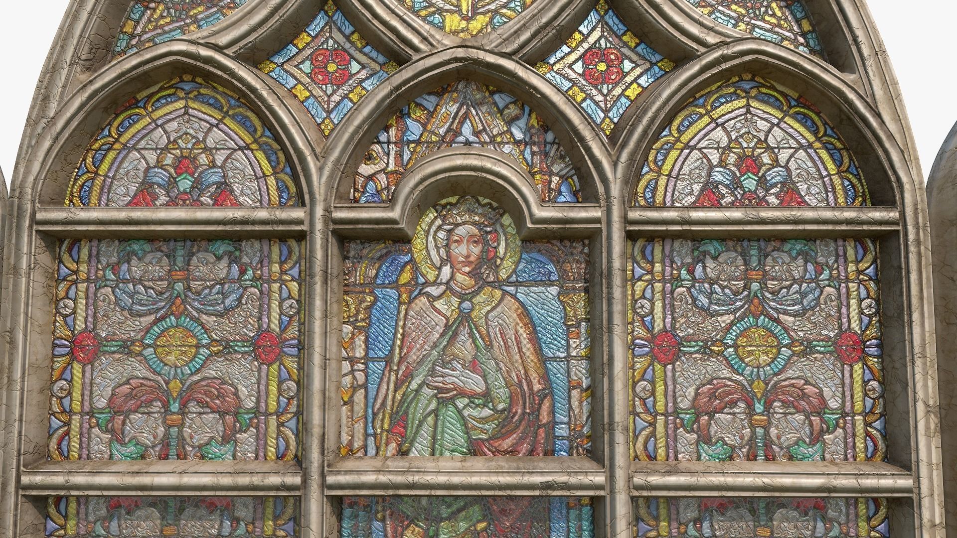 Stained Glass Window Pack Low-poly 3D model_8