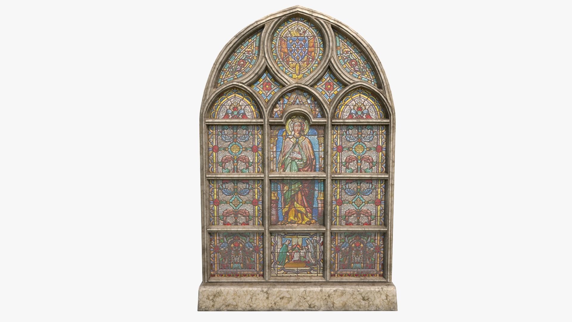 Stained Glass Window Pack Low-poly 3D model_21