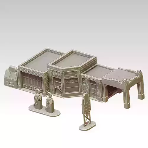 Metropolis Gas Station 3D print model