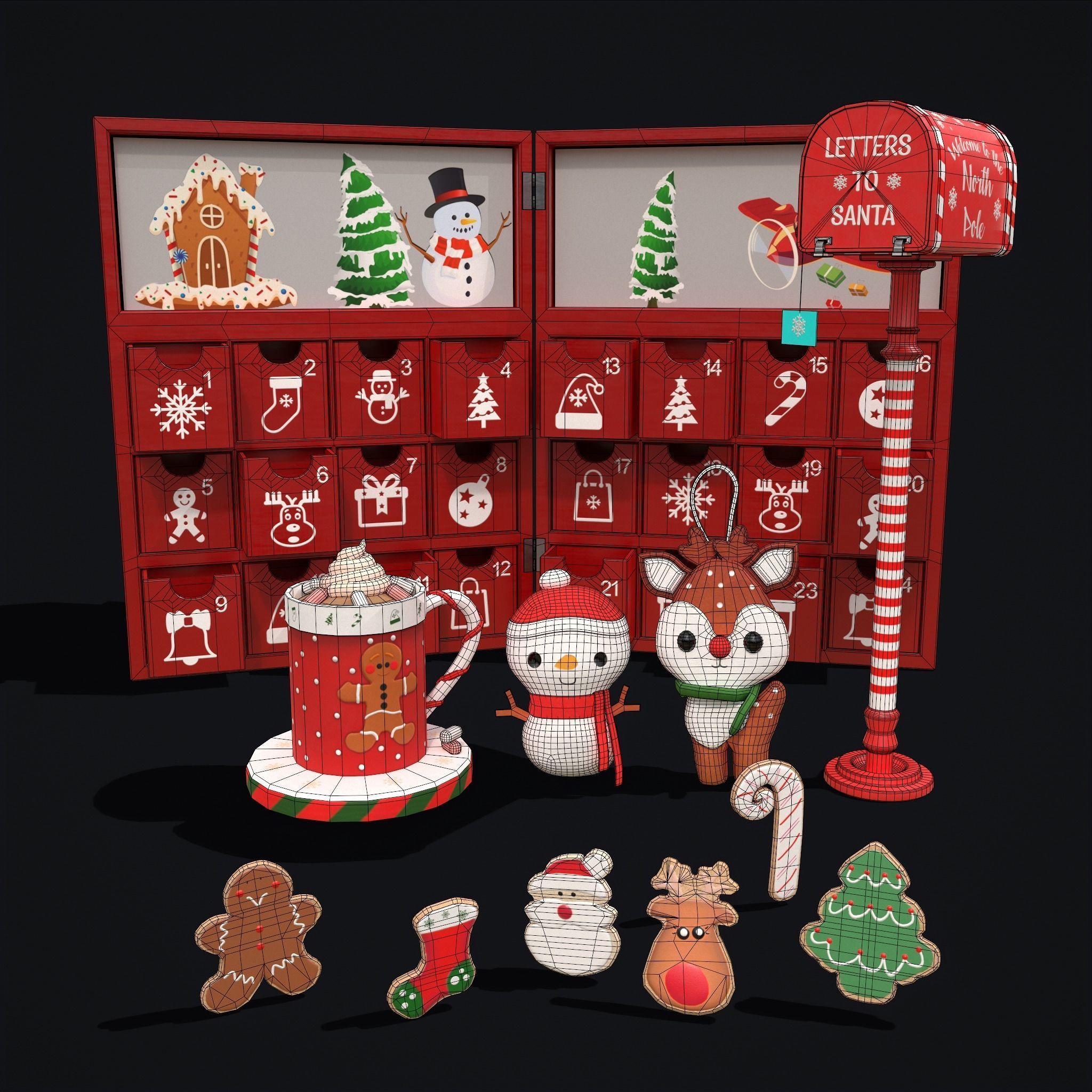 Christmas Decorations Small Pack  3D Model Collection_8