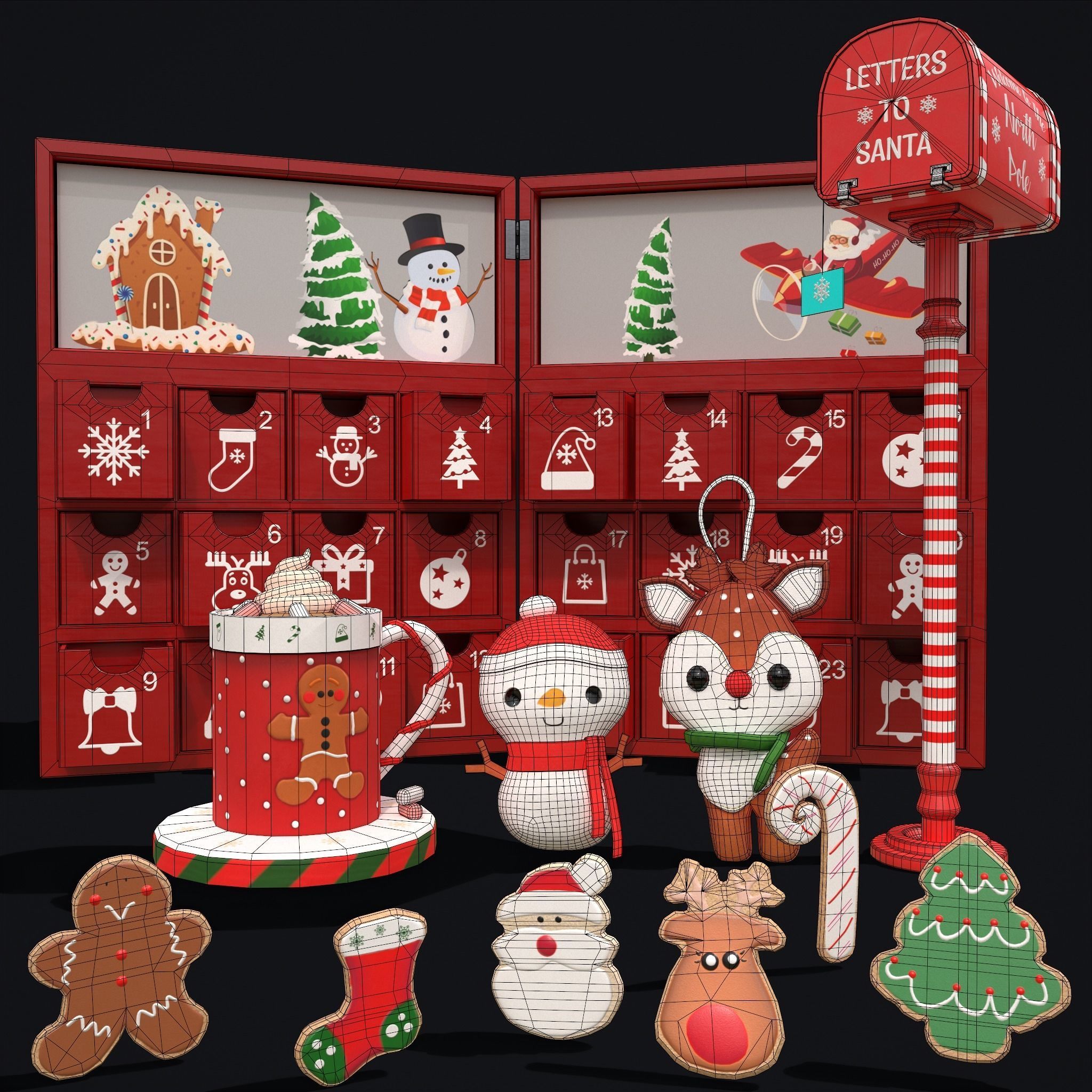 Christmas Decorations Small Pack  3D Model Collection_6