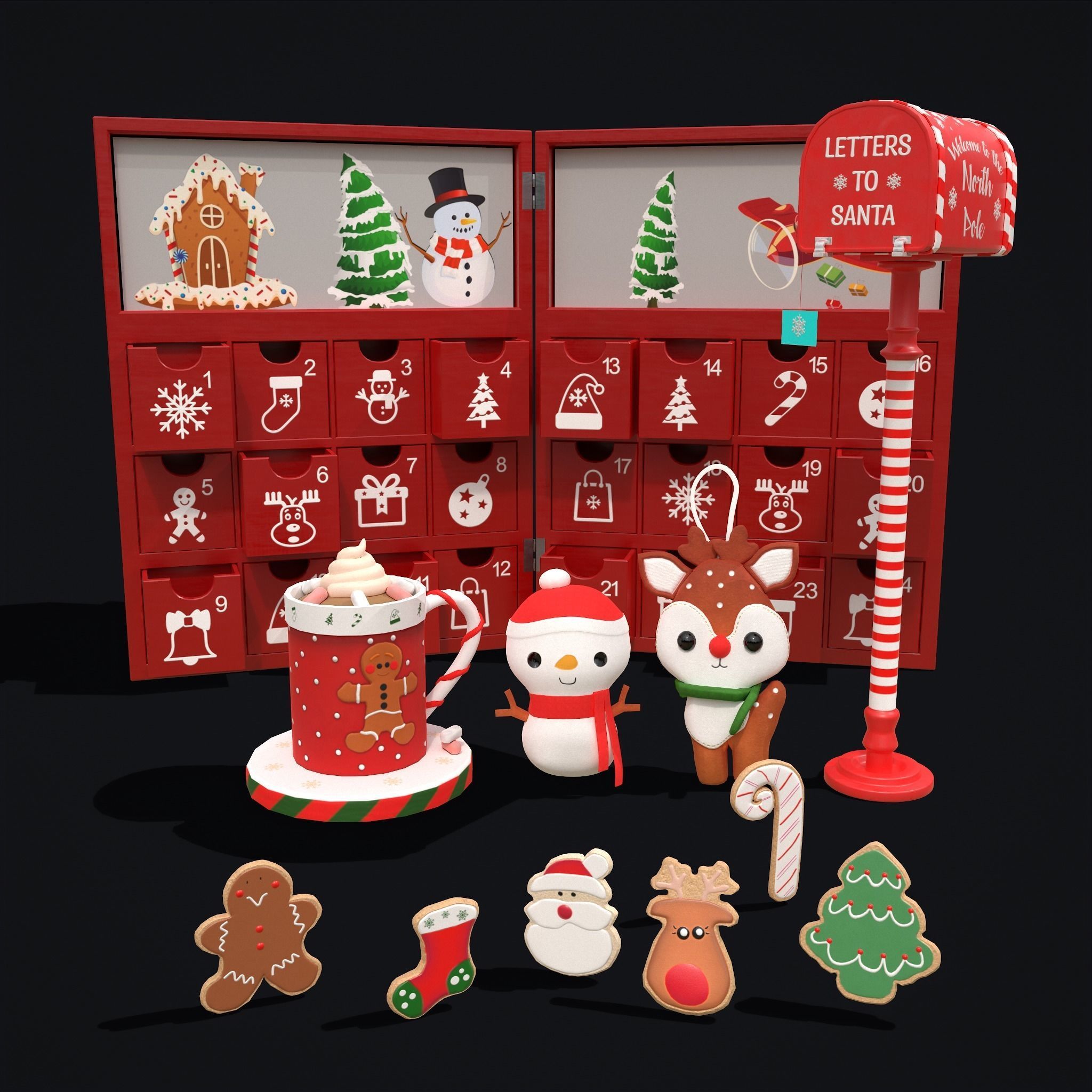 Christmas Decorations Small Pack  3D Model Collection_51