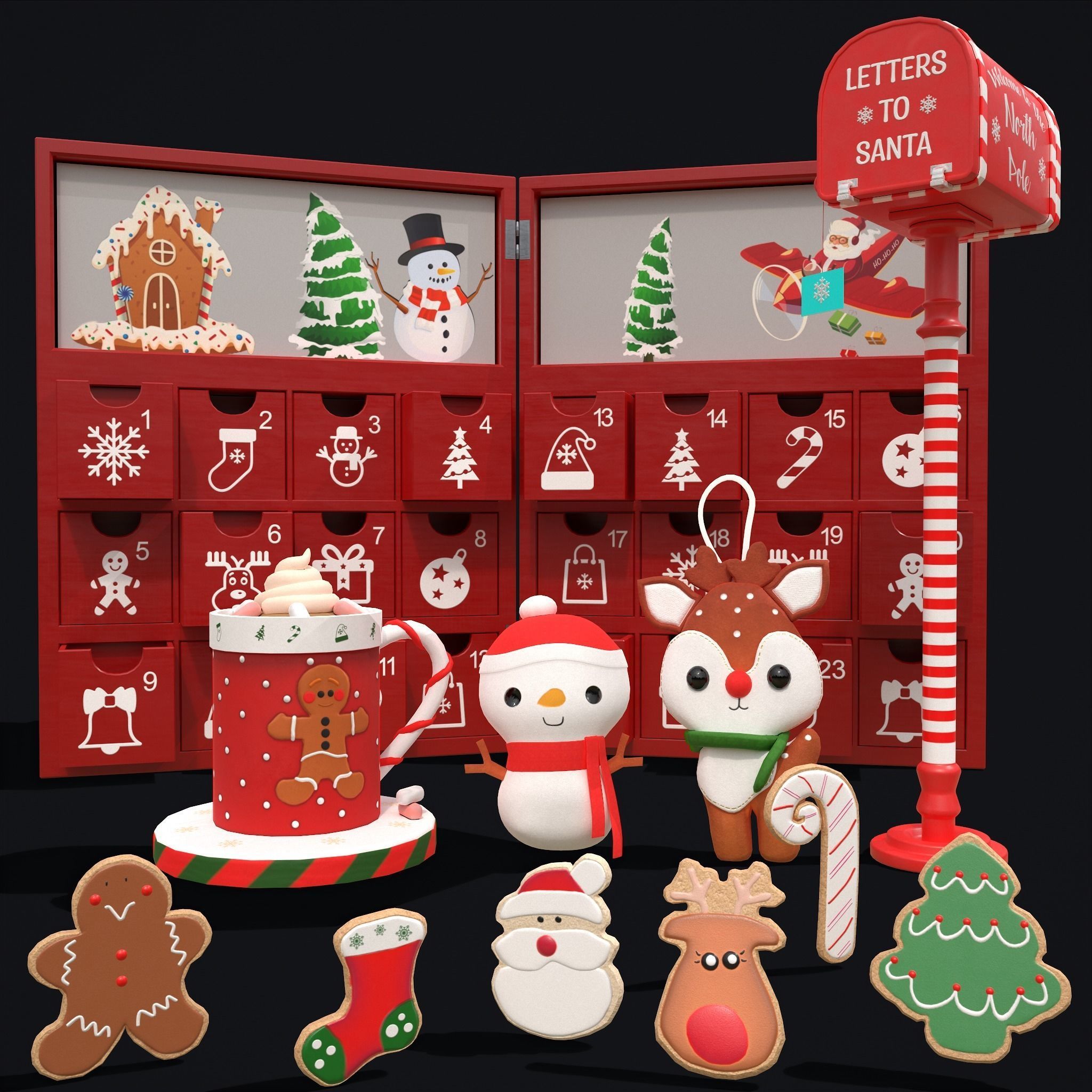 Christmas Decorations Small Pack  3D Model Collection_50