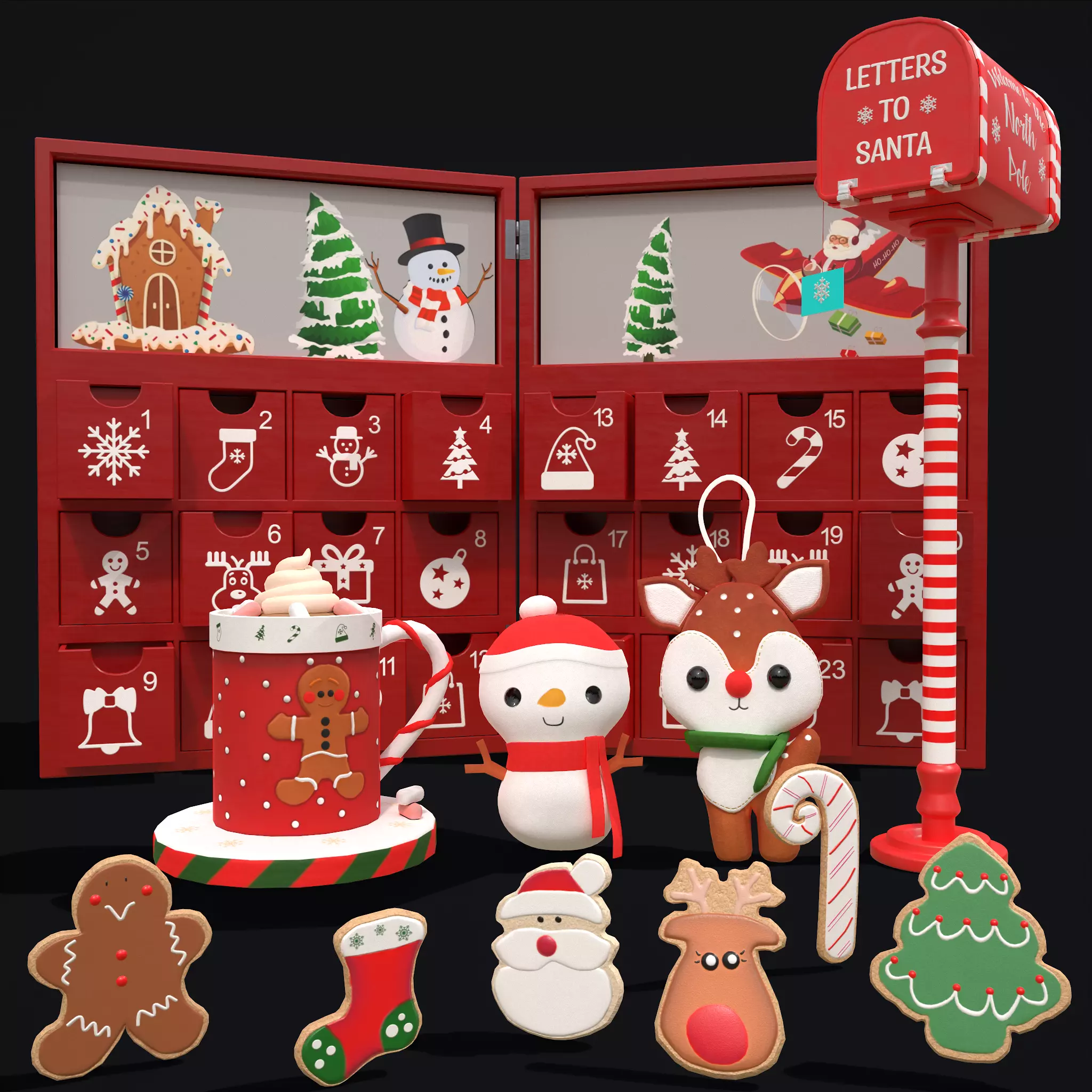 Christmas Decorations Small Pack  3D Model Collection_0