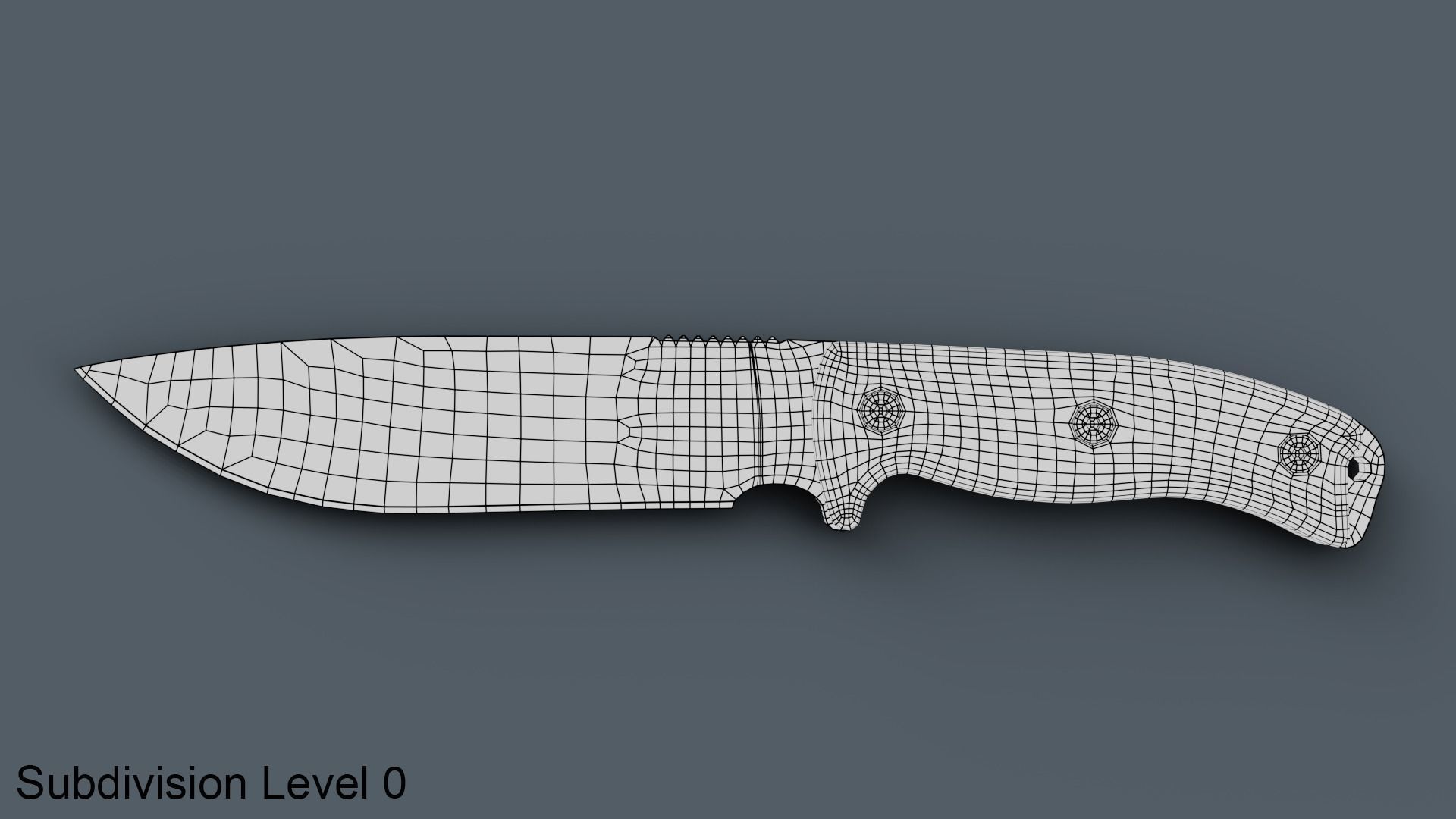 Survival Knife Low-poly 3D model_4