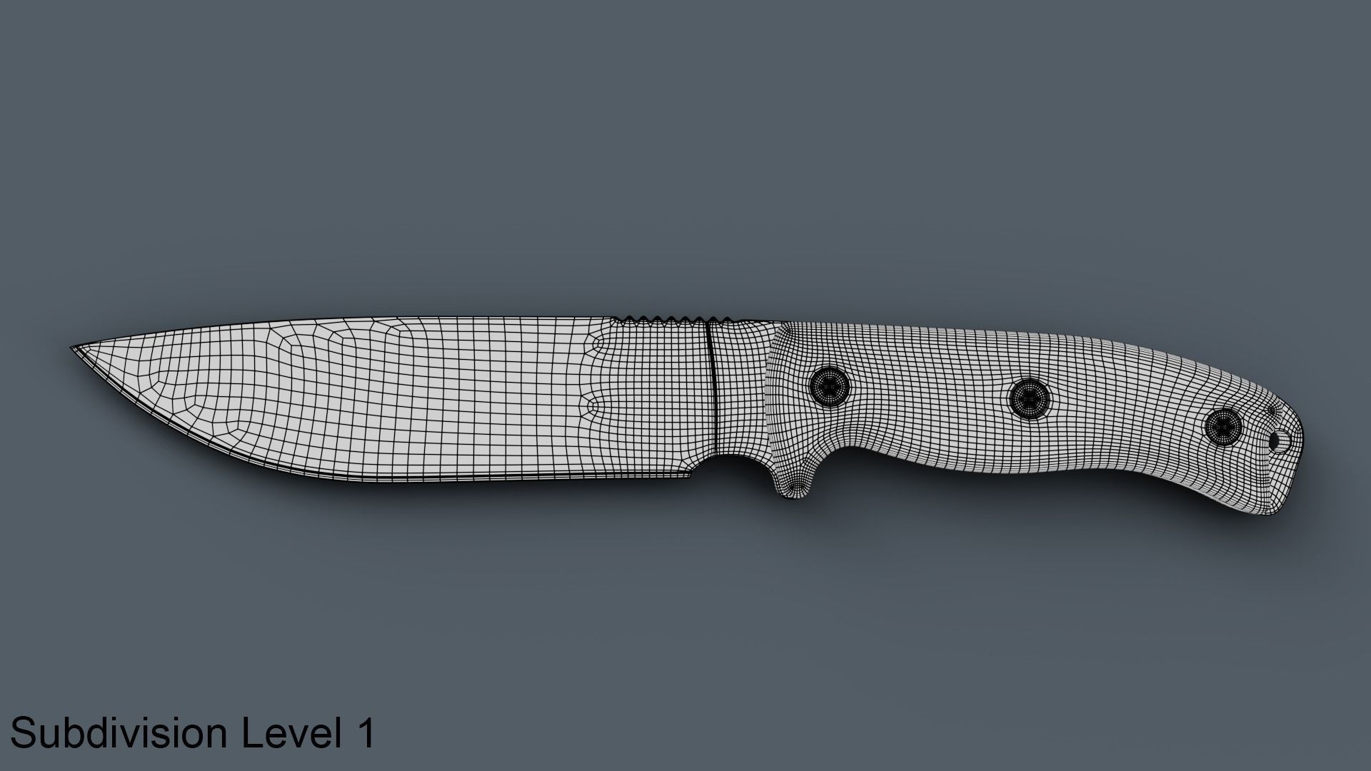 Survival Knife Low-poly 3D model_5