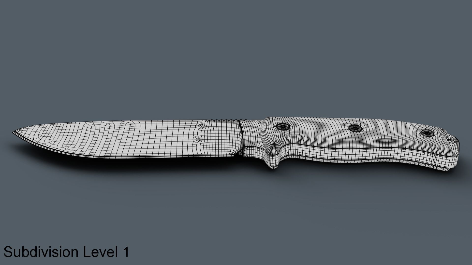 Survival Knife Low-poly 3D model_8