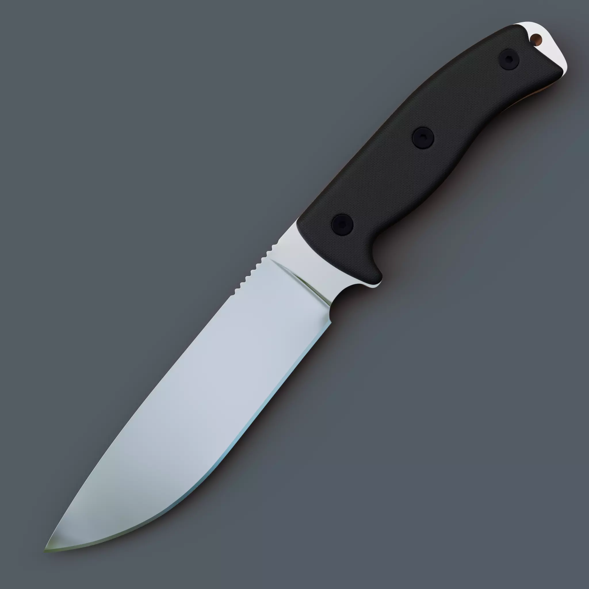 Survival Knife Low-poly 3D model_0