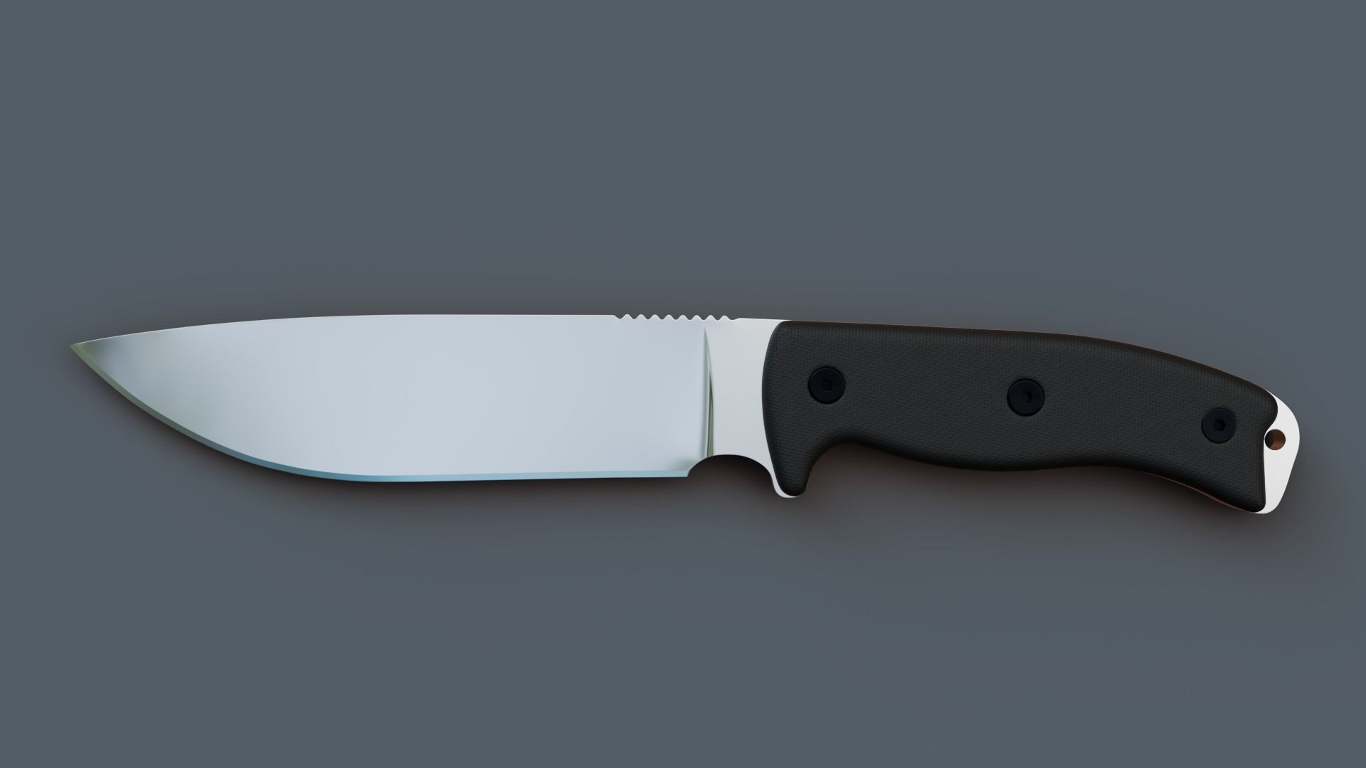 Survival Knife Low-poly 3D model_3