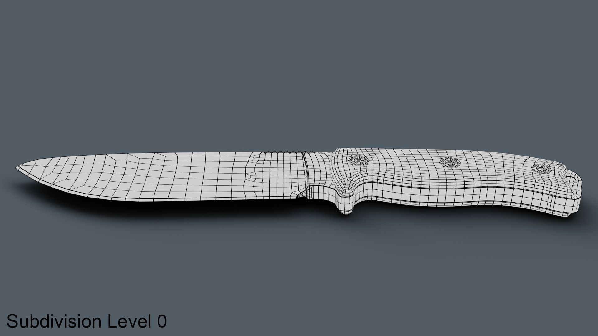 Survival Knife Low-poly 3D model_7