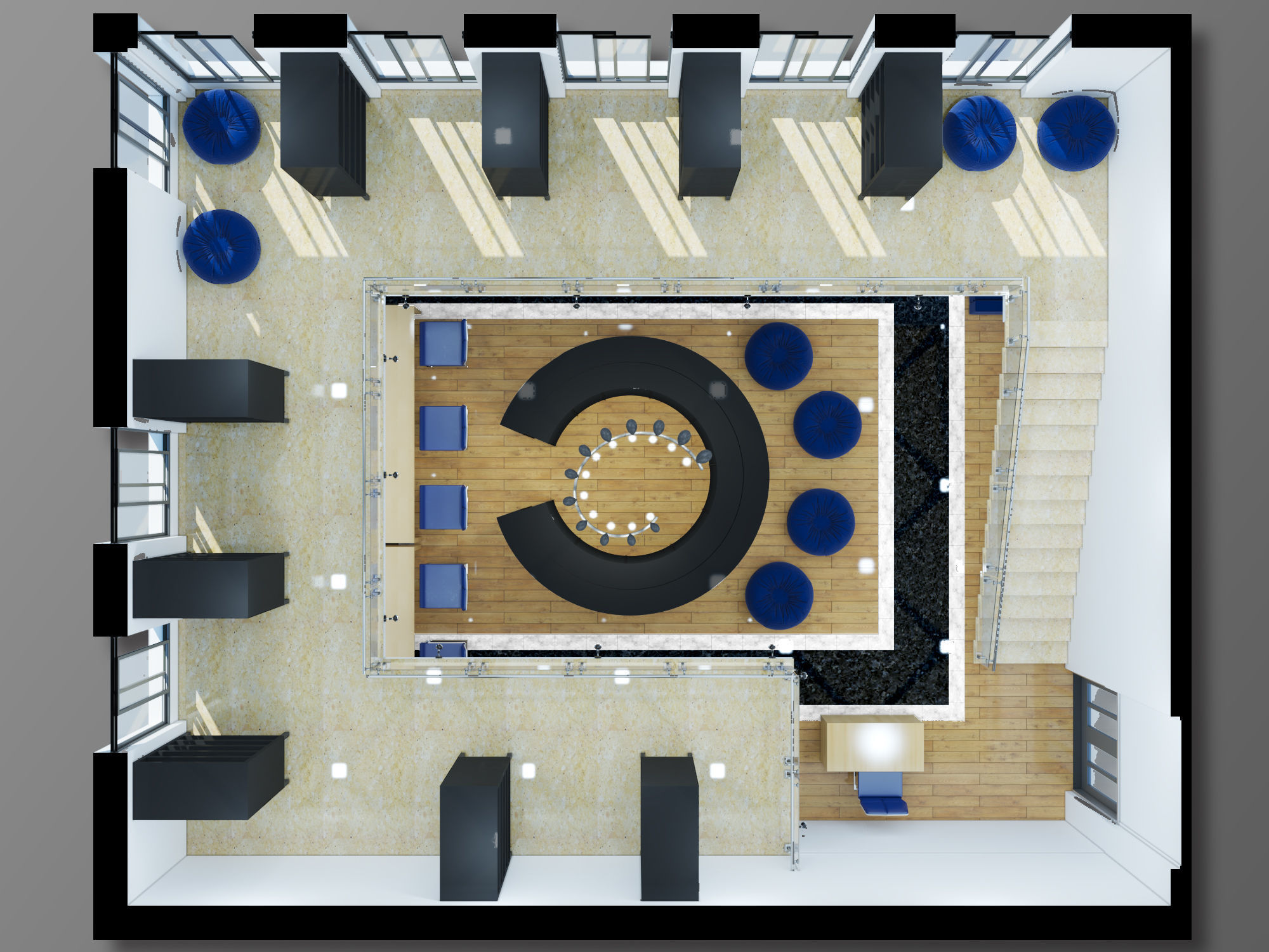 Public Library Interior Design Scene 3D model_7