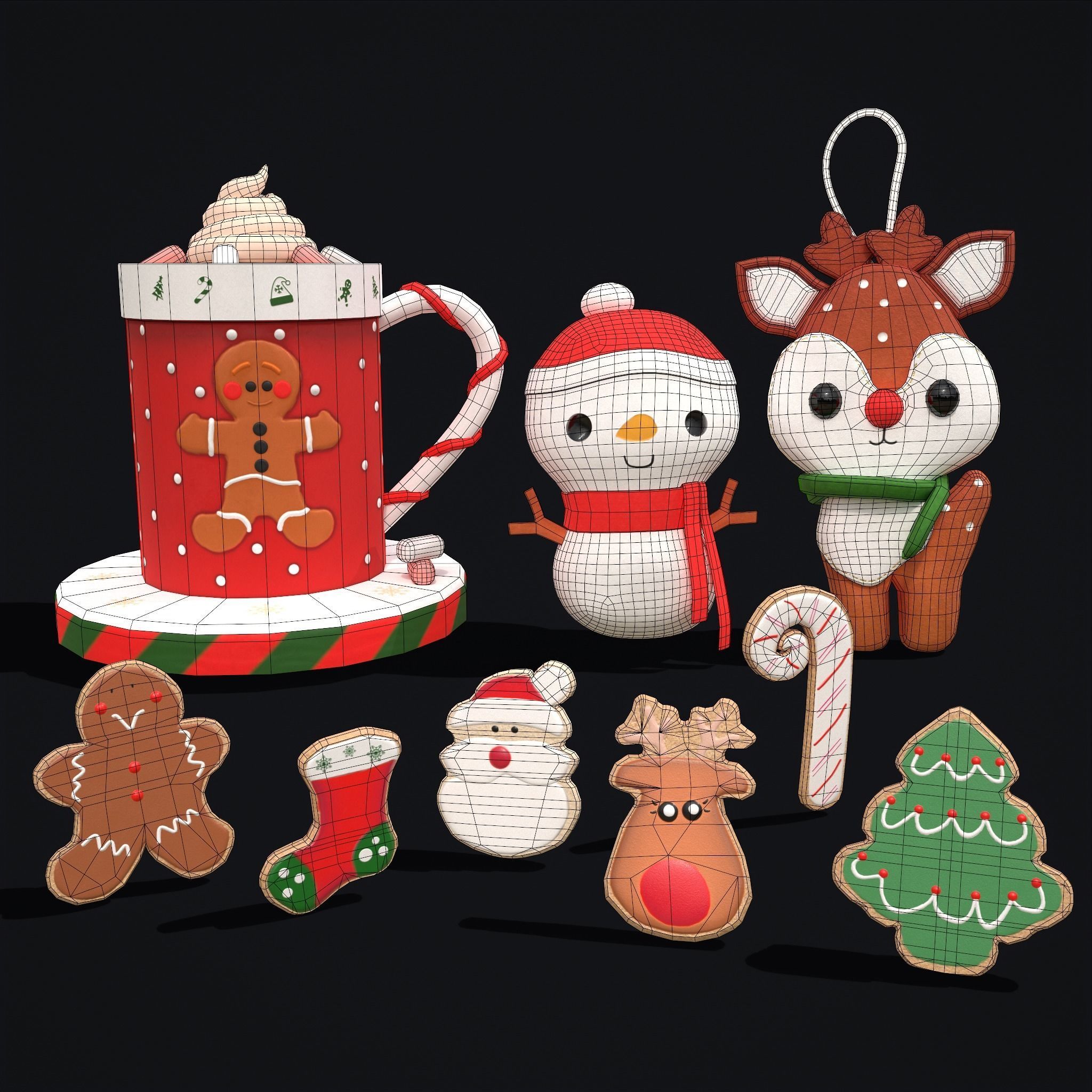 Christmas Hot Cocoa Toys and Cookie Pack 3D Model Collection_37