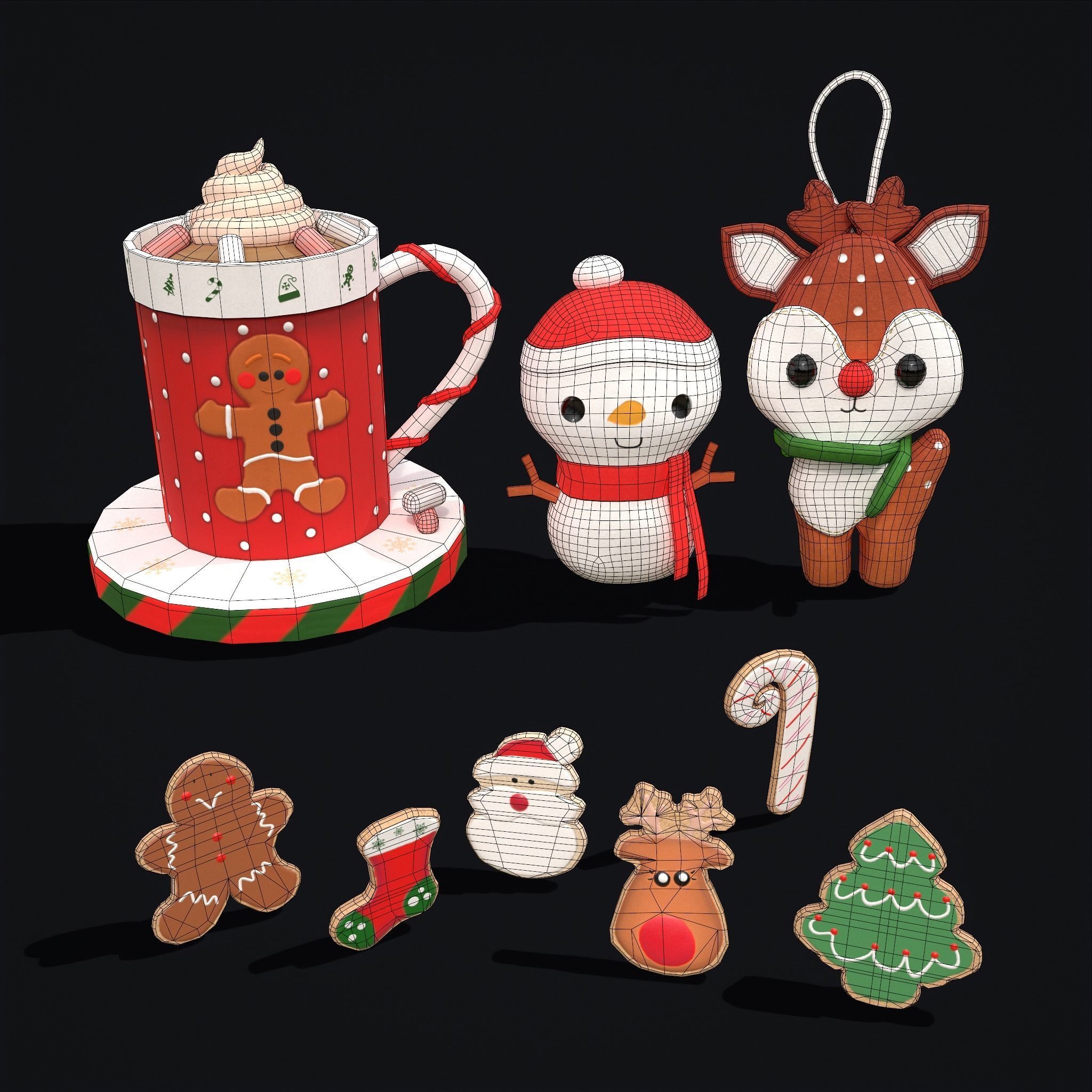 Christmas Hot Cocoa Toys and Cookie Pack 3D Model Collection_39