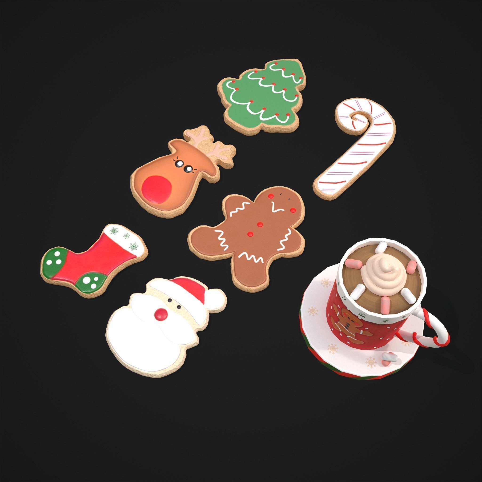 Christmas Hot Cocoa Toys and Cookie Pack 3D Model Collection_18
